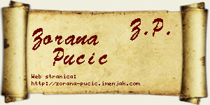 Zorana Pučić vizit kartica